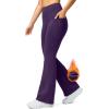 imageG Gradual Womens Fleece Lined Pants High Waist Winter Thermal Warm Flare Leggings Hiking Yoga Pants Women with PocketsPurple