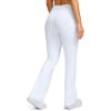 imageG Gradual Womens Fleece Lined Pants High Waist Winter Thermal Warm Flare Leggings Hiking Yoga Pants Women with PocketsWhite