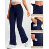 imageG Gradual Womens Fleece Lined Pants Water Resistant Winter Thermal Flare Leggings Hiking Snow Pants for Women 4 PocketsNavy