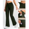 imageG Gradual Womens Fleece Lined Pants Water Resistant Winter Thermal Flare Leggings Hiking Snow Pants for Women 4 PocketsOlive
