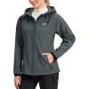 imageG Gradual Womens Fleece Lined Softshell Jacket Windproof Warm Light Waterproof Hooded Jacket for Women WinterFallSpringDeep Grey