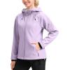 imageG Gradual Womens Fleece Lined Softshell Jacket Windproof Warm Light Waterproof Hooded Jacket for Women WinterFallSpringLight Purple