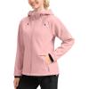 imageG Gradual Womens Fleece Lined Softshell Jacket Windproof Warm Light Waterproof Hooded Jacket for Women WinterFallSpringPink