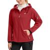 imageG Gradual Womens Fleece Lined Softshell Jacket Windproof Warm Light Waterproof Hooded Jacket for Women WinterFallSpringRed