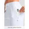 imageG Gradual Womens Joggers Pants with Zipper Pockets Tapered Running Sweatpants for Women Lounge JoggingWhite