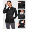 imageG Gradual Womens Running Fleece Lined Jackets 6 Pockets Lightweight Water Resistant Puffer Jacket for Hiking TravelBlack