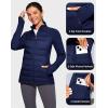 imageG Gradual Womens Running Fleece Lined Jackets 6 Pockets Lightweight Water Resistant Puffer Jacket for Hiking TravelNavy