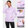 imageG Gradual Womens Running Fleece Lined Jackets 6 Pockets Lightweight Water Resistant Puffer Jacket for Hiking TravelPurple Rose