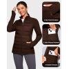 imageG Gradual Womens Running Fleece Lined Jackets 6 Pockets Lightweight Water Resistant Puffer Jacket for Hiking TravelToasted Brown