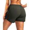 imageG Gradual Womens Running Shorts with Zipper Pockets Quick Dry Athletic Workout Gym 3quot Shorts for Women with Comfy LinerArmy Green