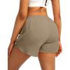 imageG Gradual Womens Running Shorts with Zipper Pockets Quick Dry Athletic Workout Gym 3quot Shorts for Women with Comfy LinerKhaki