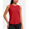 imageG Gradual Womens Sleeveless Workout Tops Lightweight High Neck Tennis Yoga Shirts Running Athletic Tank Tops for WomenRed