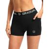 imageG Gradual Womens Spandex Compression Volleyball Shorts 3quot 7quot Workout Pro Shorts for Women3 PackblackWhiteCharcoal Pockets