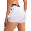 imageG Gradual Womens Spandex Compression Volleyball Shorts 3quot 7quot Workout Pro Shorts for WomenWhite With Pockets