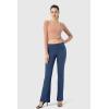 imageG Gradual Womens Yoga Pants with Pockets Flare Leggings High Waist Yoga Dress Pants Bootcut Casual WorkIndigo Blue