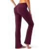 imageG Gradual Womens Yoga Pants with Pockets Flare Leggings High Waist Yoga Dress Pants Bootcut Casual WorkMaroon