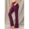 imageG Gradual Womens Yoga Pants with Pockets Flare Leggings High Waist Yoga Dress Pants Bootcut Casual WorkMaroon