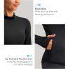 imageThermal Shirts for Women Long Sleeve Mock Neck Fleece Tops Running Workout Cold Weather Gear with Zip PocketBlack