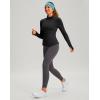 imageThermal Shirts for Women Long Sleeve Mock Neck Fleece Tops Running Workout Cold Weather Gear with Zip PocketBlack