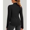 imageThermal Shirts for Women Long Sleeve Mock Neck Fleece Tops Running Workout Cold Weather Gear with Zip PocketBlack