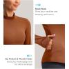 imageThermal Shirts for Women Long Sleeve Mock Neck Fleece Tops Running Workout Cold Weather Gear with Zip PocketBrick Red