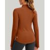 imageThermal Shirts for Women Long Sleeve Mock Neck Fleece Tops Running Workout Cold Weather Gear with Zip PocketBrick Red