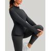 imageThermal Shirts for Women Long Sleeve Mock Neck Fleece Tops Running Workout Cold Weather Gear with Zip PocketDark Gray