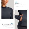 imageThermal Shirts for Women Long Sleeve Mock Neck Fleece Tops Running Workout Cold Weather Gear with Zip PocketDark Gray