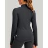 imageThermal Shirts for Women Long Sleeve Mock Neck Fleece Tops Running Workout Cold Weather Gear with Zip PocketDark Gray