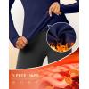 imageThermal Shirts for Women Long Sleeve Mock Neck Fleece Tops Running Workout Cold Weather Gear with Zip PocketNavy