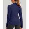 imageThermal Shirts for Women Long Sleeve Mock Neck Fleece Tops Running Workout Cold Weather Gear with Zip PocketNavy