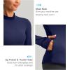 imageThermal Shirts for Women Long Sleeve Mock Neck Fleece Tops Running Workout Cold Weather Gear with Zip PocketNavy