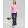 imageThermal Shirts for Women Long Sleeve Mock Neck Fleece Tops Running Workout Cold Weather Gear with Zip PocketPink