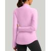imageThermal Shirts for Women Long Sleeve Mock Neck Fleece Tops Running Workout Cold Weather Gear with Zip PocketPink