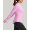imageThermal Shirts for Women Long Sleeve Mock Neck Fleece Tops Running Workout Cold Weather Gear with Zip PocketPink