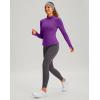 imageThermal Shirts for Women Long Sleeve Mock Neck Fleece Tops Running Workout Cold Weather Gear with Zip PocketPurple