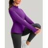 imageThermal Shirts for Women Long Sleeve Mock Neck Fleece Tops Running Workout Cold Weather Gear with Zip PocketPurple
