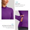 imageThermal Shirts for Women Long Sleeve Mock Neck Fleece Tops Running Workout Cold Weather Gear with Zip PocketPurple