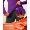 imageThermal Shirts for Women Long Sleeve Mock Neck Fleece Tops Running Workout Cold Weather Gear with Zip PocketPurple