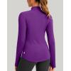 imageThermal Shirts for Women Long Sleeve Mock Neck Fleece Tops Running Workout Cold Weather Gear with Zip PocketPurple