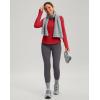 imageThermal Shirts for Women Long Sleeve Mock Neck Fleece Tops Running Workout Cold Weather Gear with Zip PocketRed