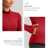 imageThermal Shirts for Women Long Sleeve Mock Neck Fleece Tops Running Workout Cold Weather Gear with Zip PocketRed