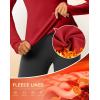 imageThermal Shirts for Women Long Sleeve Mock Neck Fleece Tops Running Workout Cold Weather Gear with Zip PocketRed