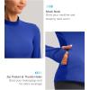 imageThermal Shirts for Women Long Sleeve Mock Neck Fleece Tops Running Workout Cold Weather Gear with Zip PocketRoyal Blue