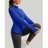 imageThermal Shirts for Women Long Sleeve Mock Neck Fleece Tops Running Workout Cold Weather Gear with Zip PocketRoyal Blue