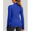 imageThermal Shirts for Women Long Sleeve Mock Neck Fleece Tops Running Workout Cold Weather Gear with Zip PocketRoyal Blue