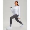 imageThermal Shirts for Women Long Sleeve Mock Neck Fleece Tops Running Workout Cold Weather Gear with Zip PocketWhite