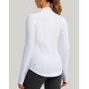 imageThermal Shirts for Women Long Sleeve Mock Neck Fleece Tops Running Workout Cold Weather Gear with Zip PocketWhite