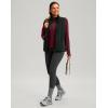 imageThermal Shirts for Women Long Sleeve Mock Neck Fleece Tops Running Workout Cold Weather Gear with Zip PocketWine