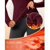 imageThermal Shirts for Women Long Sleeve Mock Neck Fleece Tops Running Workout Cold Weather Gear with Zip PocketWine